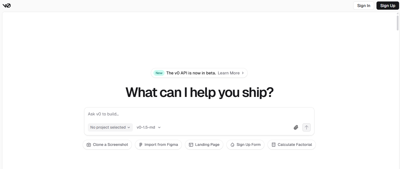 v0 - AI App Builder 