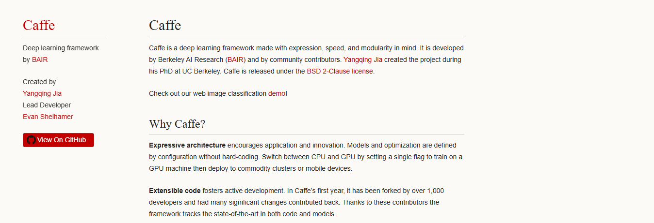 caffe - AI Frameworks