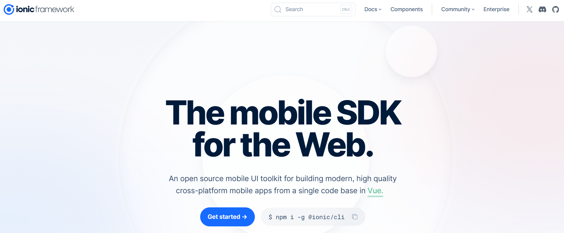 Ionic - Mobile App Development Frameworks