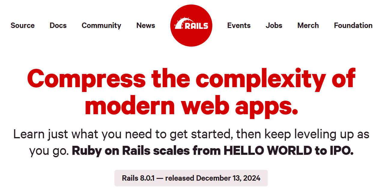 Ruby on Rails - Mobile App Development Frameworks