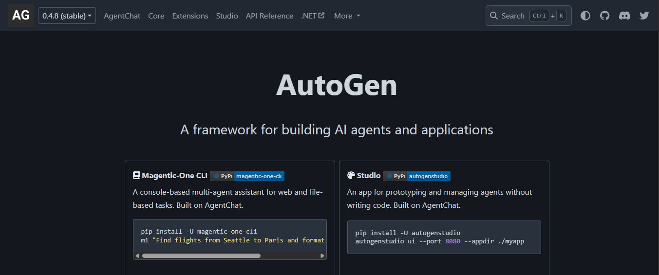 autogen - Langchain Alternatives 