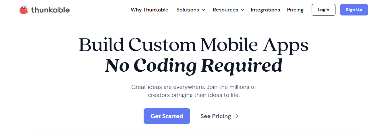 thunkable - Best No-Code App Builders