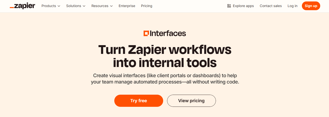 zapier interfaces - Best No-Code App Builders