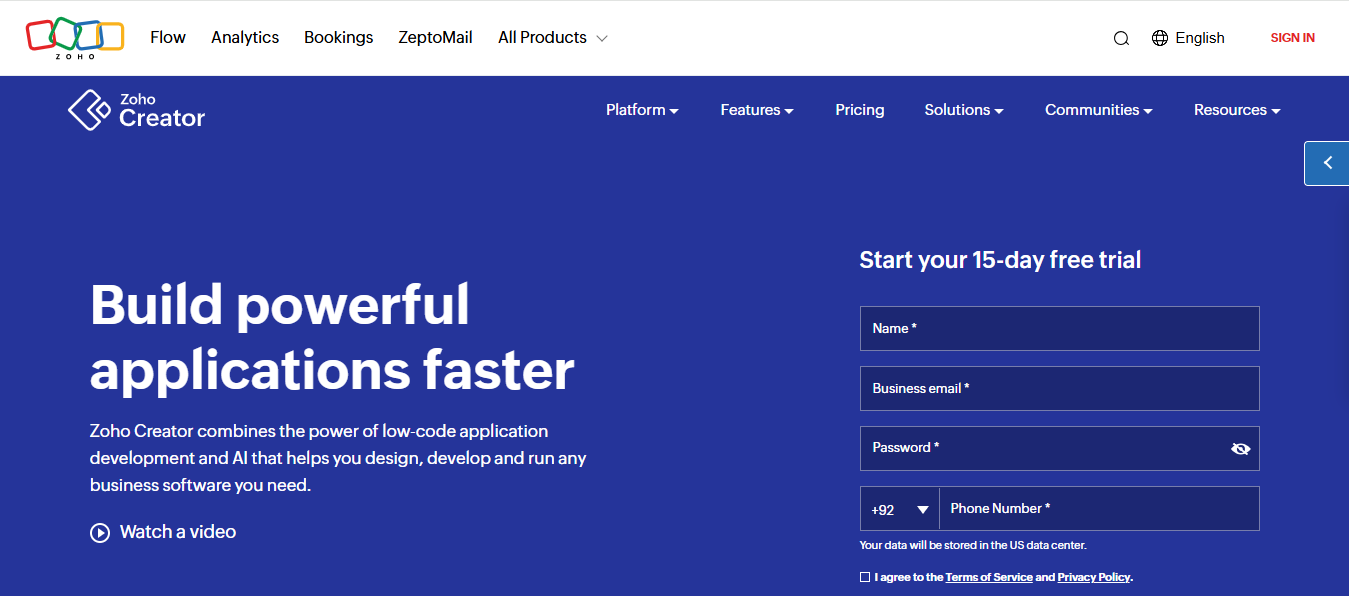 zoho creator - Rapid Application Development Tools